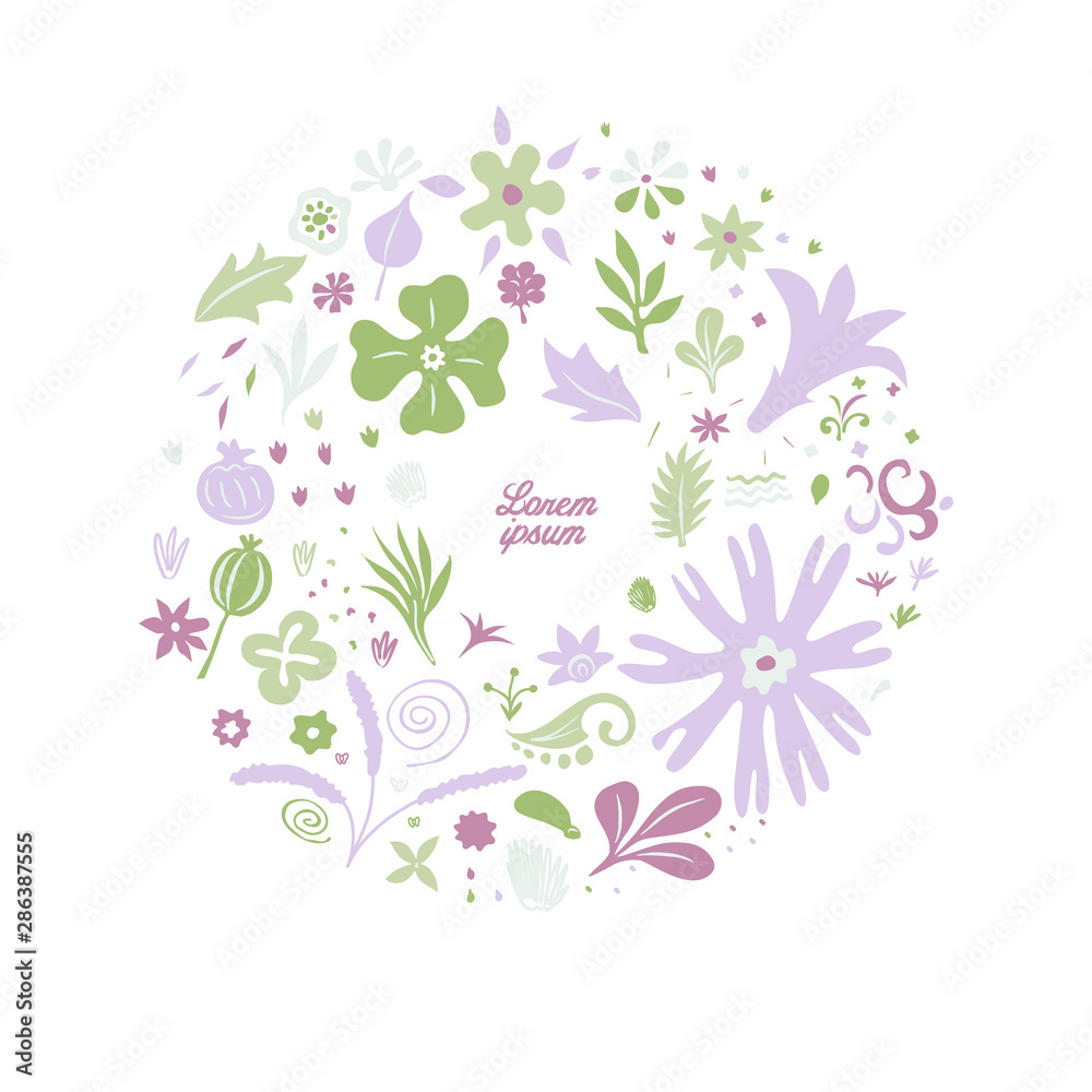 beautiful greeting card template with floral design elements forming frame beautiful greeting card template with floral design elements forming frame
