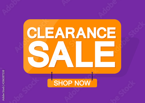 Clearance Sale, offer tag, discount banner design template, vector illustration