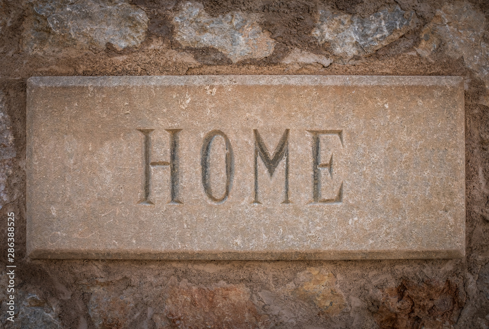 Spanish Villa Stone Home Sign Spanish Villa Stone Home Sign