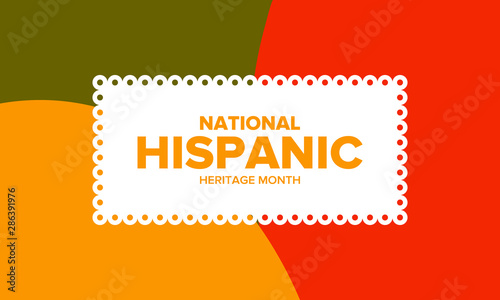 National Hispanic Heritage Month in September and October. Hispanic and Latino Americans culture. Celebrate annual in United States. Poster, card, banner and background. Vector illustration