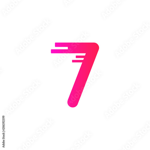 7 Number logo design vector element