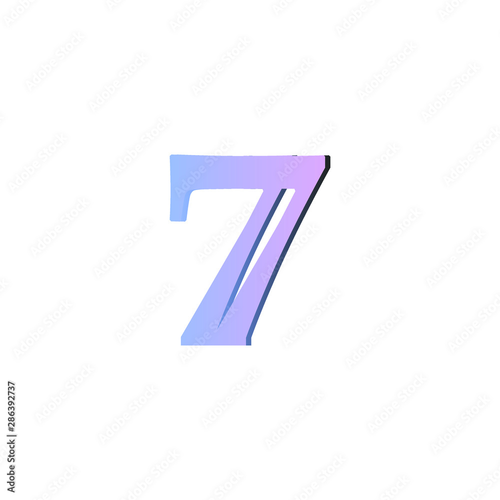 Fototapeta premium 7 Number logo design vector element