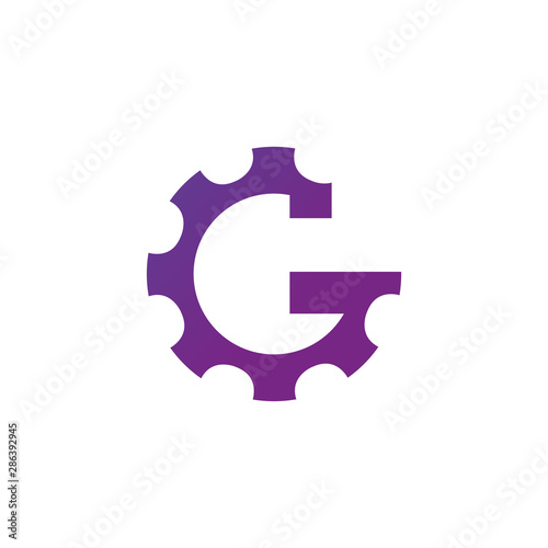 Letter G Gear Engineer Logo...