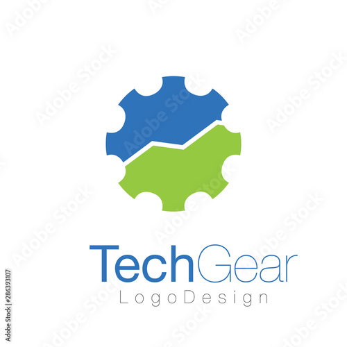 Gear Logo silhouette design...