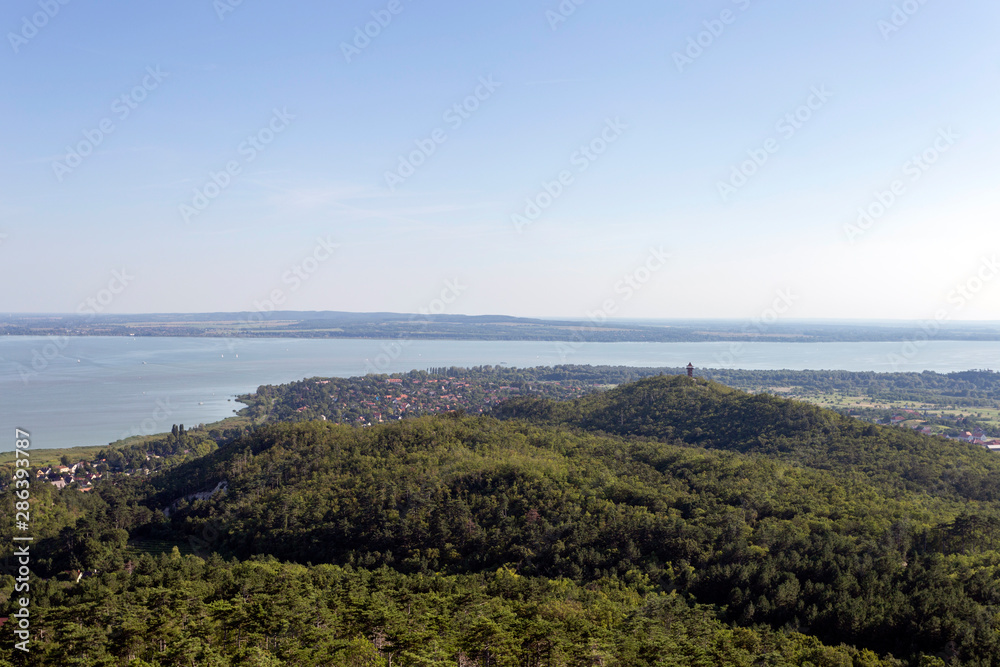 Lake Balaton view from the uplands.