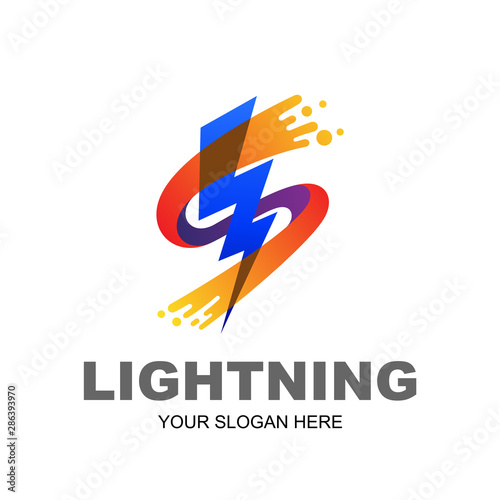 S logo  form of thunder with the initial s  lighting and swoosh icon  thunder logo  initial s logo