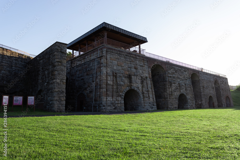 The Scranton Iron Furnaces during the early morning sun.