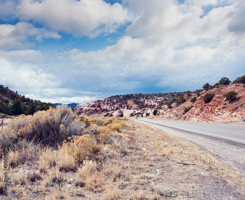 Mountain Road in New Mexico, USA.