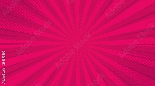 Superhero comic book poster background with halftone print effect. Editable vector banner.