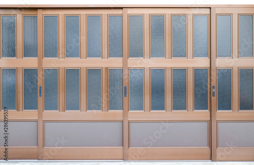 sliding glass door isolated on white background