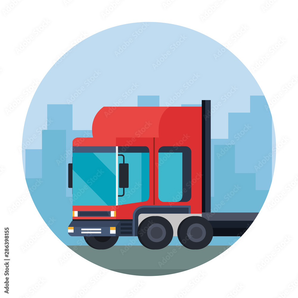 Fototapeta premium delivery service truck vehicle icon
