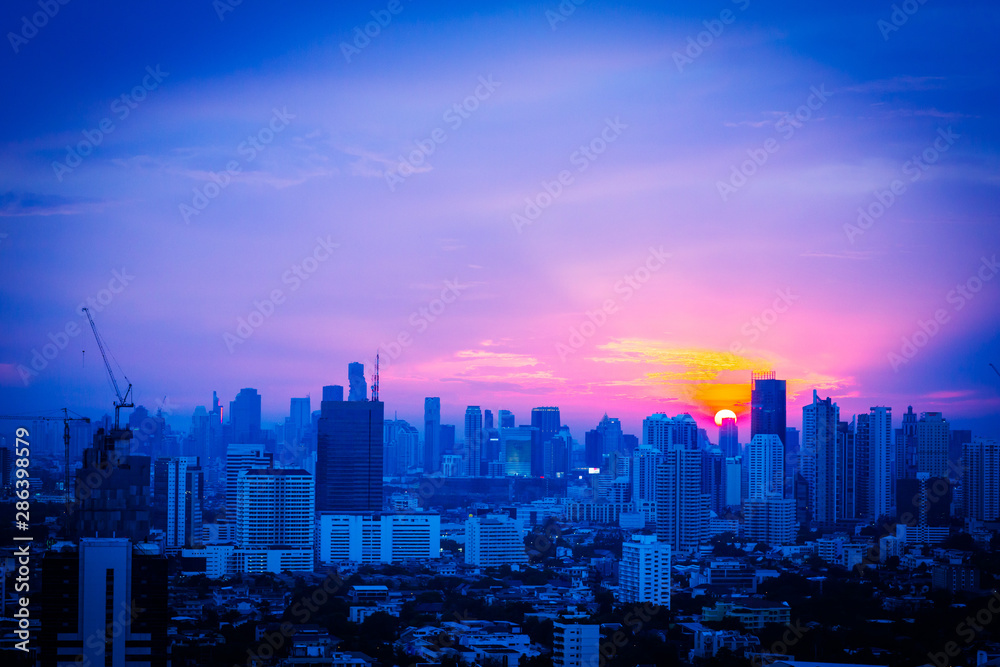 Fototapeta premium bangkok cityscape sunset view scene