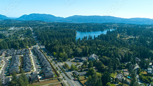Pine Lake Neighborhood Sammamish Washington USA Aerial View