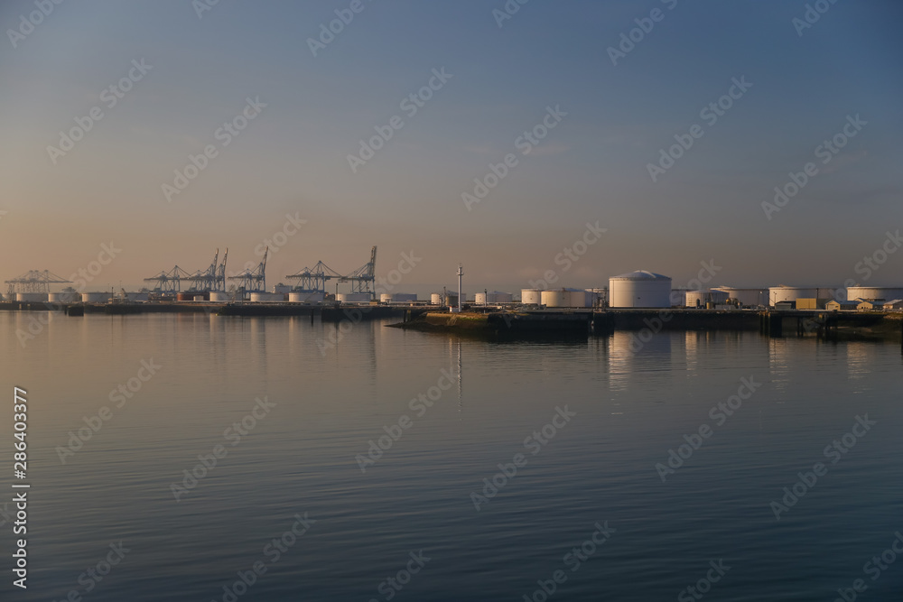 Equipment and tanks at the port of Le Havre France