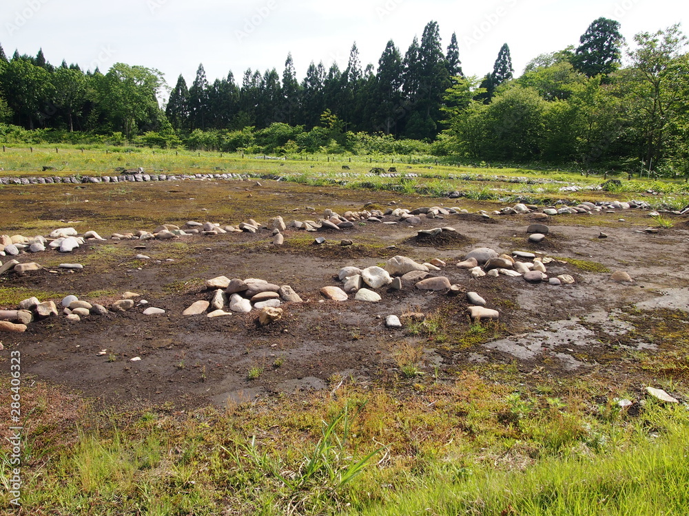 伊勢堂岱遺跡の環状列石 Stock Photo Adobe Stock