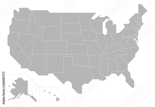 USA map state division, Vector illustration