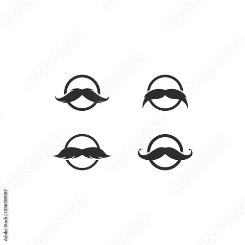 Moustache logo template vector icon 