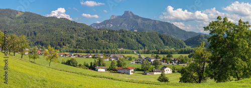 The panorama of Alps landscape near the Mondsee lagke. photo