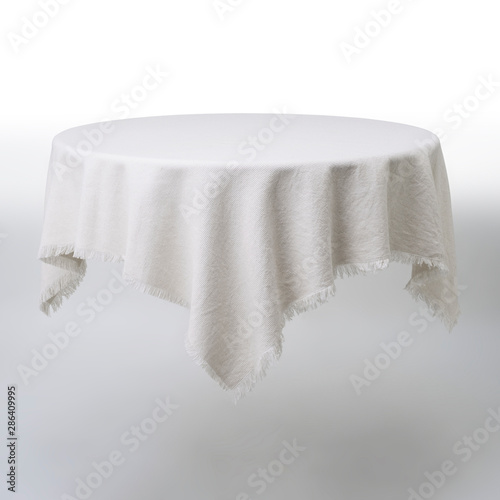 White round table and cloth
