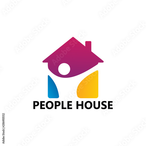 People House Logo Template Design Vector, Emblem, Design Concept, Creative Symbol, Icon