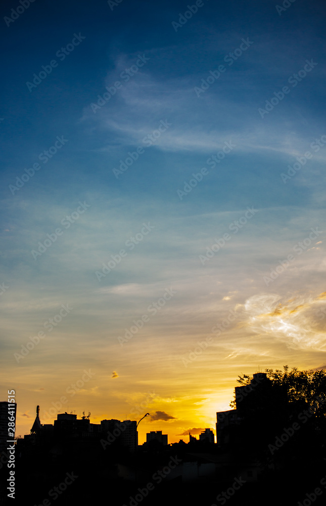 Fototapeta premium sunset over the city