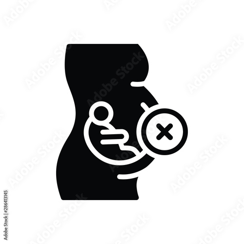 Black solid icon for abortion