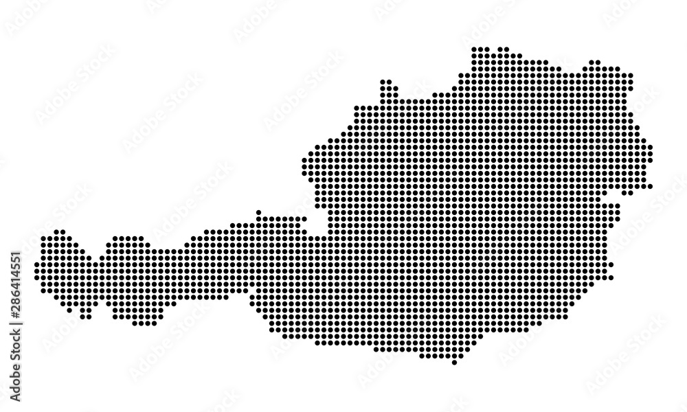 austria dotted map, vector illustration