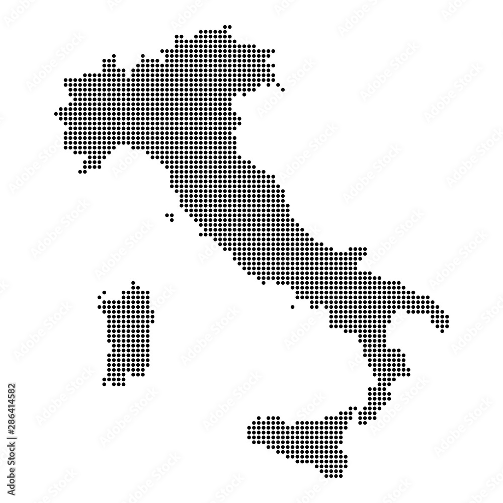 italy dotted map, vector illustration