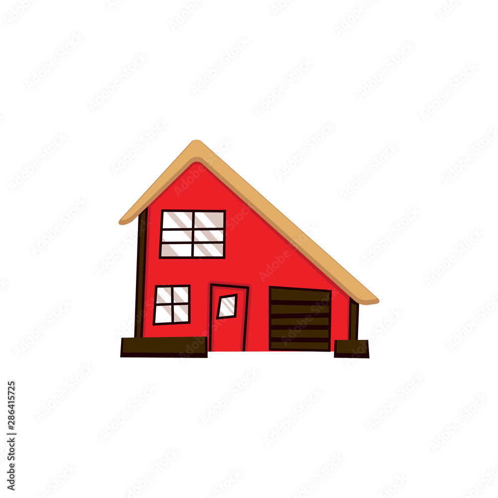 abstract cute house on white background.
