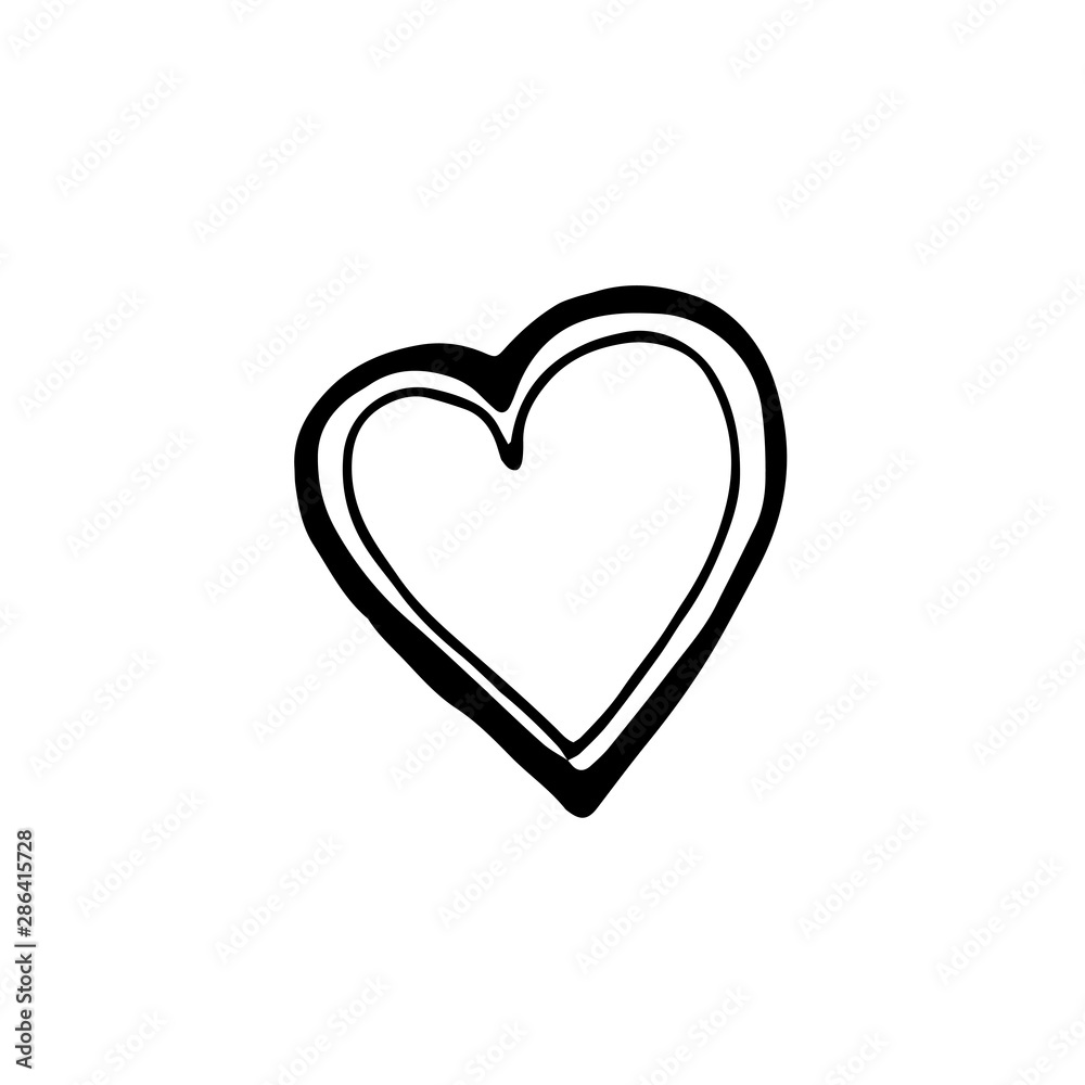 heart line icon, outline and solid vector love logo, linear pictogram isolated on white