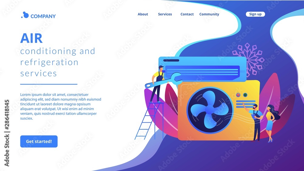 Electrician service. Air conditioning and refrigeration services, installation and repair of air