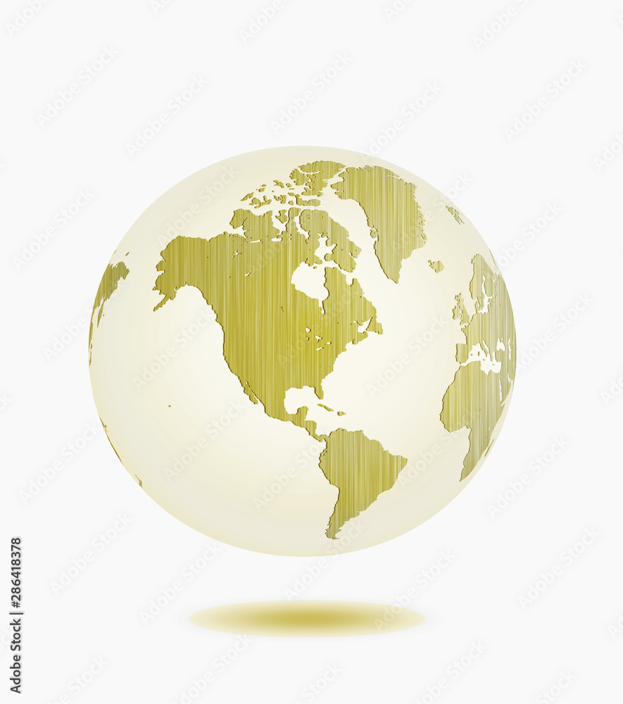 Naklejka premium gold globe isolated on white background