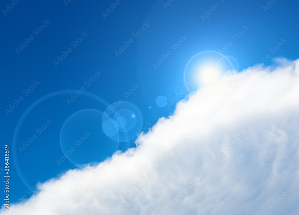blue sky with clouds and sun blue sky with clouds and sun