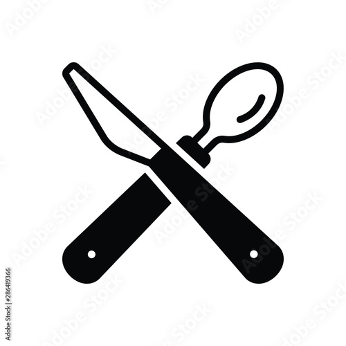 Black solid icon for cutlery