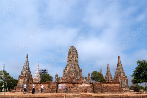 Landmark the temple of Wat Chaiwatthanaram - one of Ayutthaya s most impressive temples Thailand  Asia