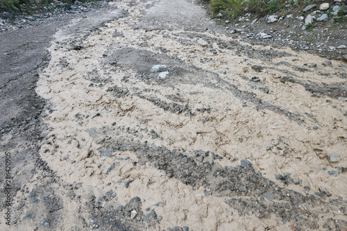 Dirty mountain road