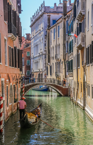 Views of streets and canals in Venice Italy