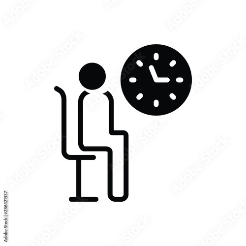 Black solid icon for wait expectation 