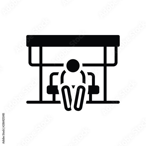 Black solid icon for wait 