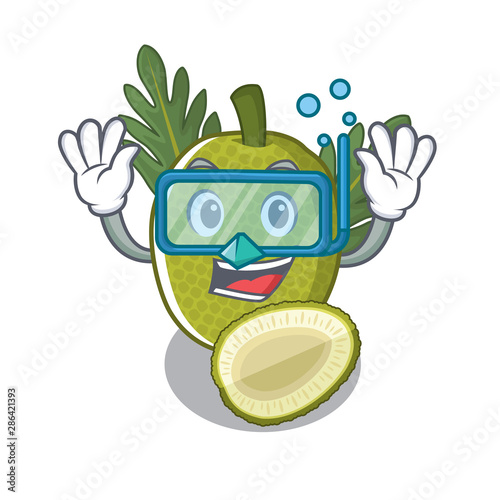 Diving breadfruit with in the character shape photo