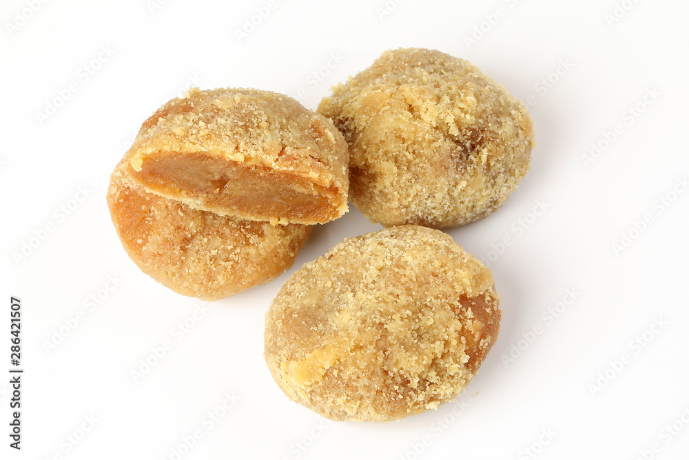 Balushahi traditional Bengali sugar milk sweet desert on white background Balushahi traditional Bengali sugar milk sweet desert on white background