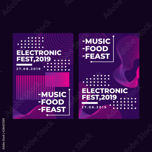 Modern square web banner electronic festival for social media mobile app