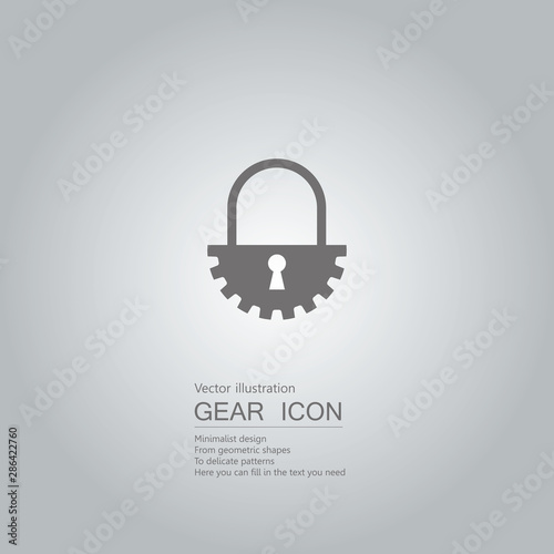 Gears and locks. The background is a gray gradient.