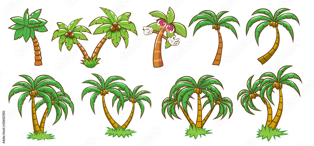 palm tree vector set graphic clipart design Stock Vector | Adobe Stock