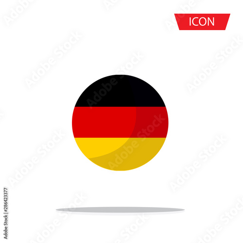 Flags of germany in the form of circular pendants icon  isolated on white background.