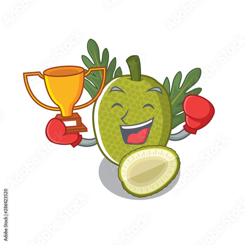 Boxing winner breadfruit isolated with in the mascot