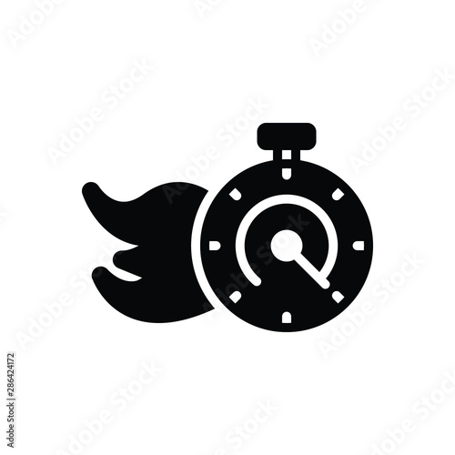 Black solid icon for quickly
