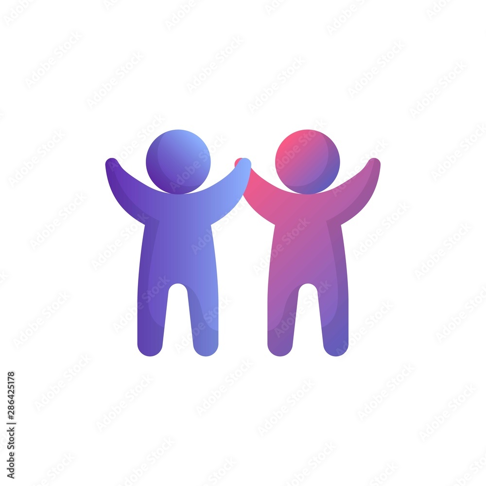 Teamwork group meeting flat icon, vector sign, friends greeting colorful pictogram isolated on white. Symbol, logo illustration. Flat style design Teamwork group meeting flat icon, vector sign, friends greeting colorful pictogram isolated on white. Symbol, logo illustration. Flat style design