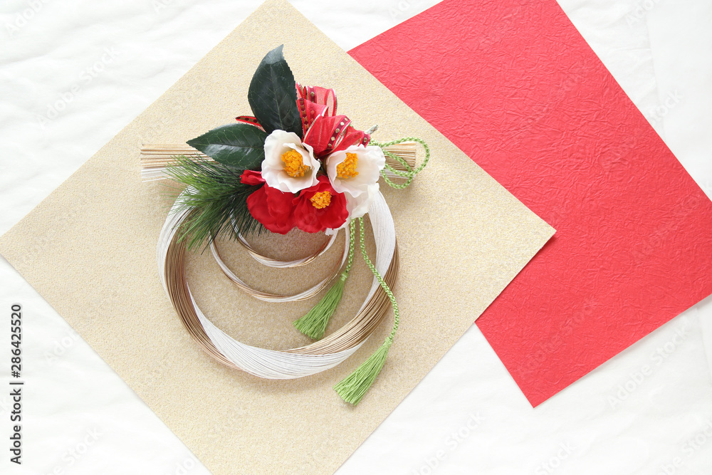 日本の正月水引リースと椿の花stock Photo Adobe Stock 日本の正月水引リースと椿の花stock Photo Adobe Stock