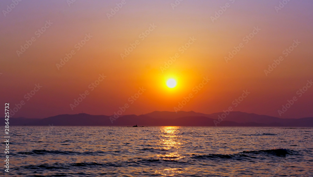 Seascape with beautiful sunset over the sea. Seascape with beautiful sunset over the sea.